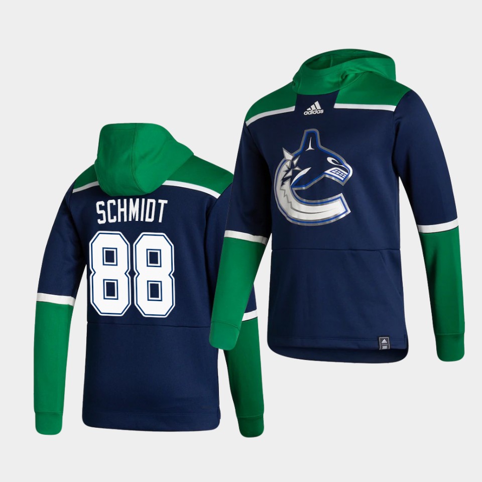 Men Vancouver Canucks #88 Schmidt Blue NHL 2021 Adidas Pullover Hoodie Jersey->vancouver canucks->NHL Jersey